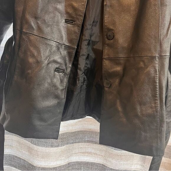 New‎ York & Company Black Leather Jacket Size Medium - Picture 4 of 10